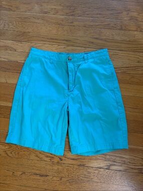 Men's Flat-Front Green Shorts